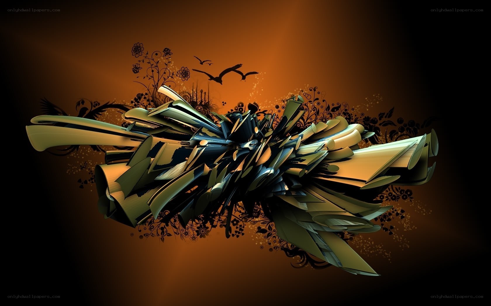 Abstract floral digital art