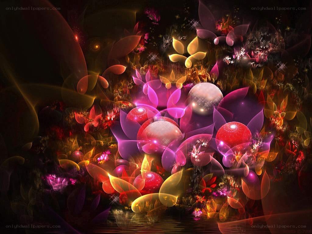 Abstract floral digital art