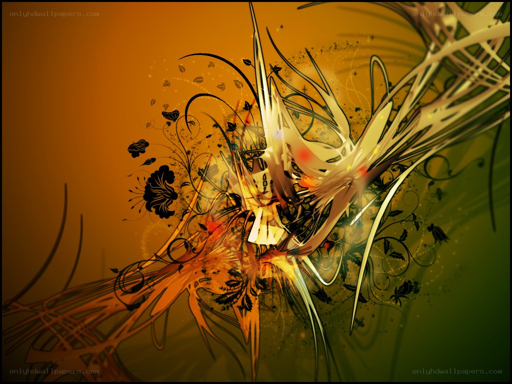 Abstract floral digital art