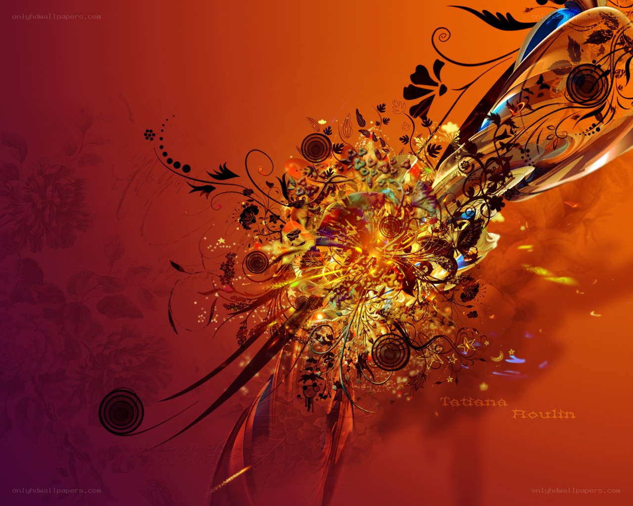 Abstract floral explosion art