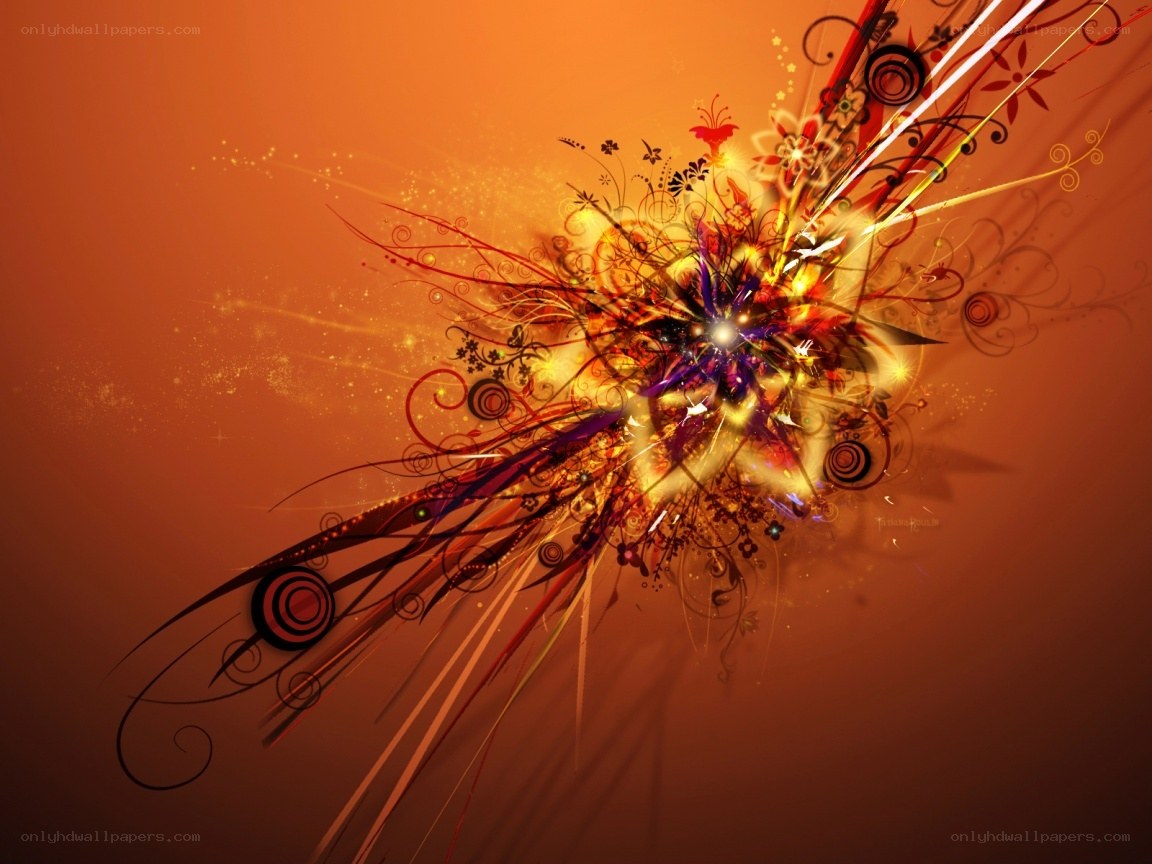 Abstract floral explosion art