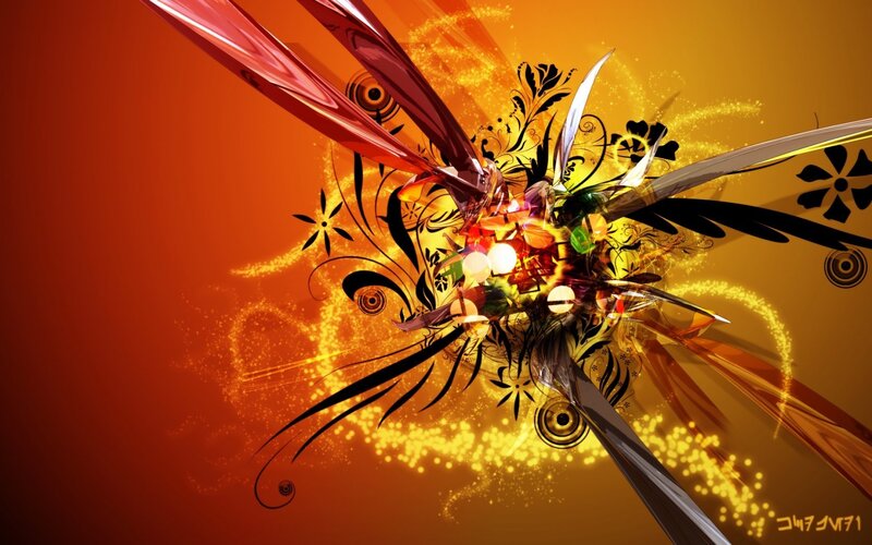 Abstract floral explosion art