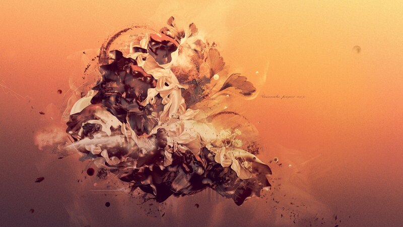 Abstract Floral Explosion — Orange, Dramatic
