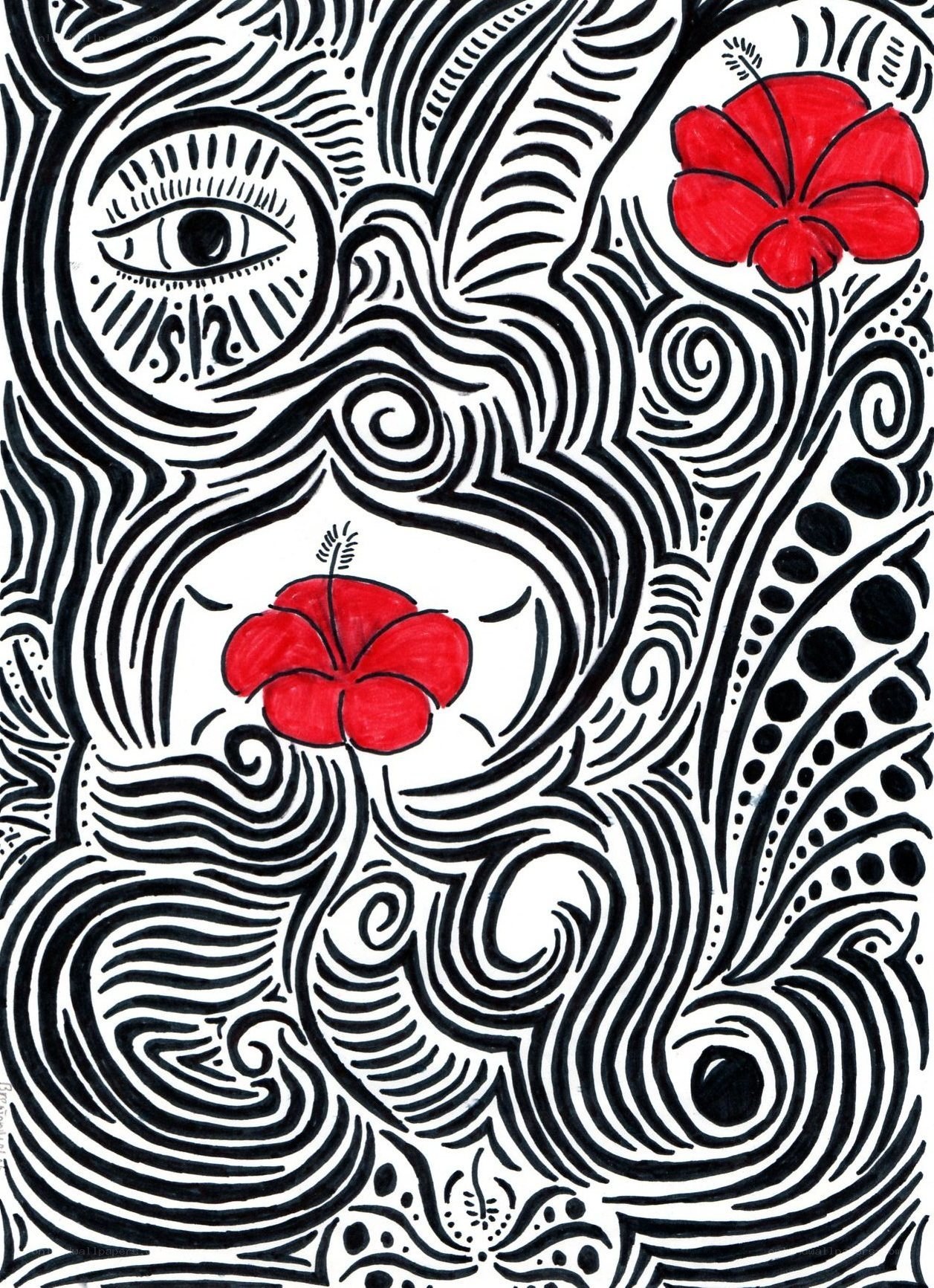 Abstract floral eye art