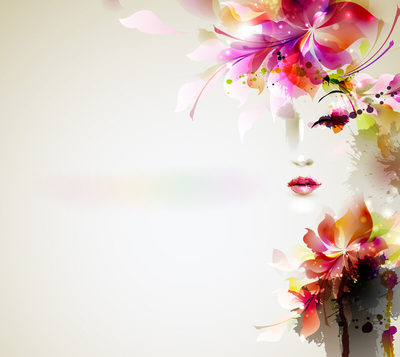 Abstract Floral Face