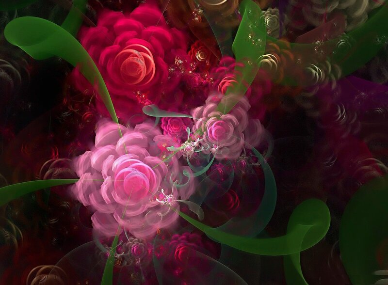 Abstract Floral Fractal — Pink