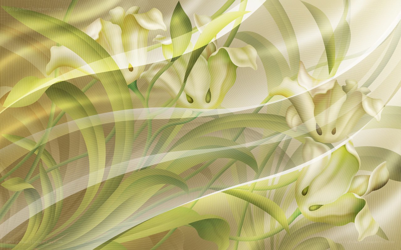 abstract floral green design