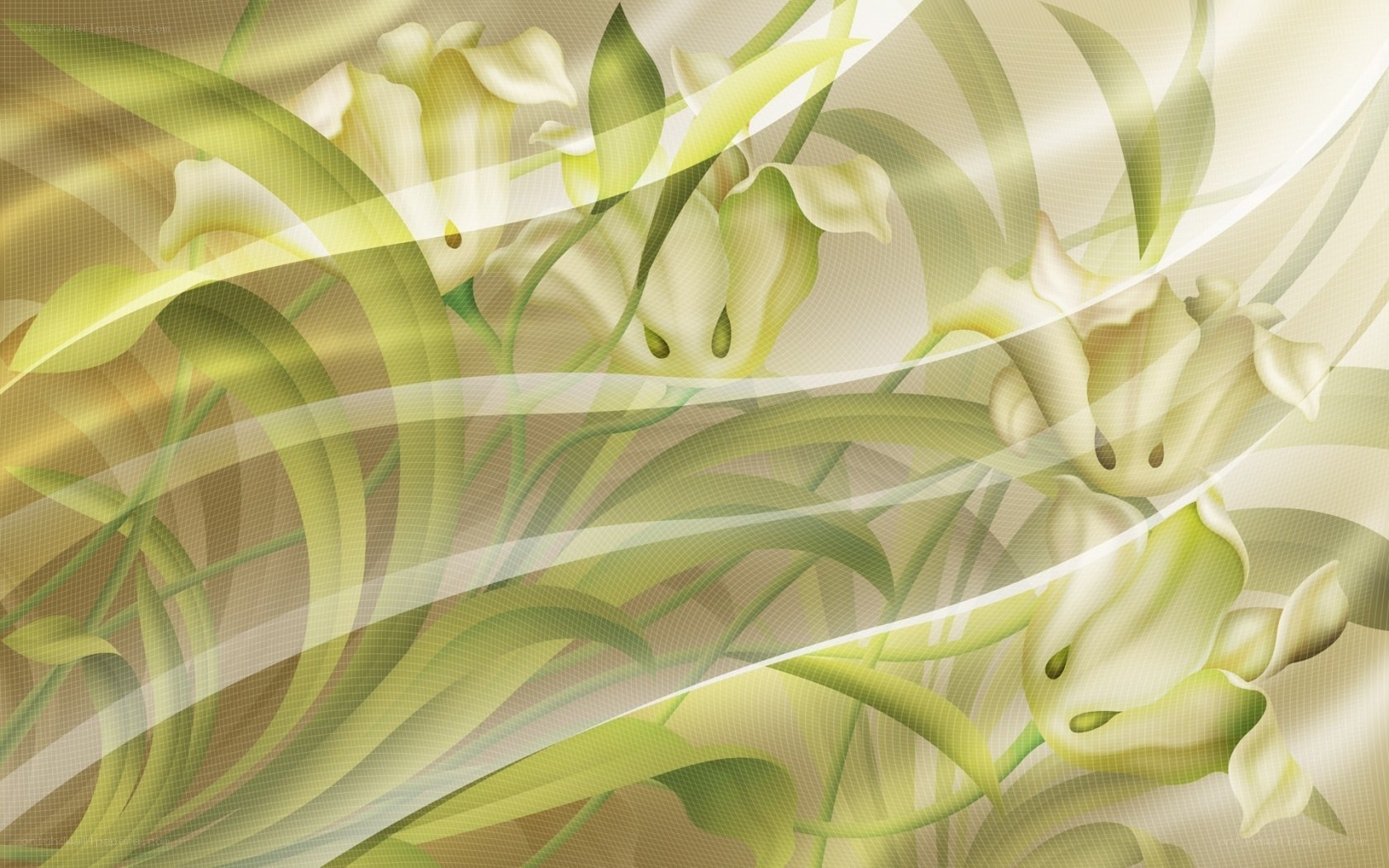 abstract floral green design