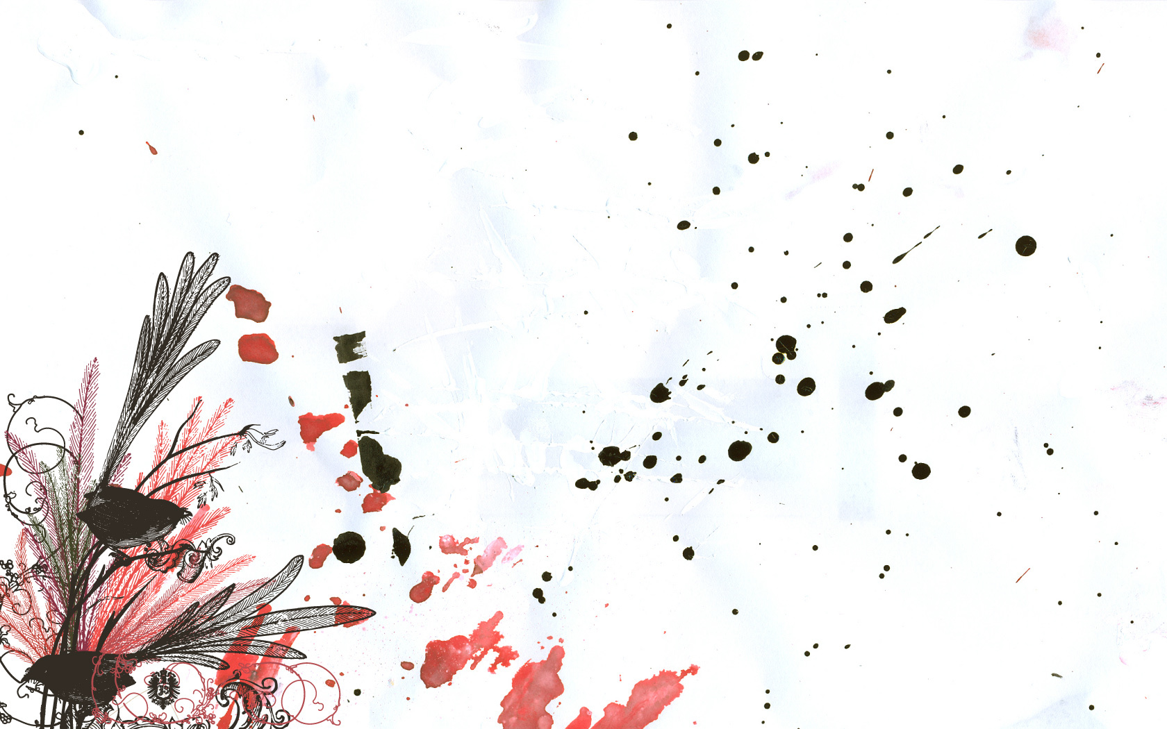 abstract floral ink splatter