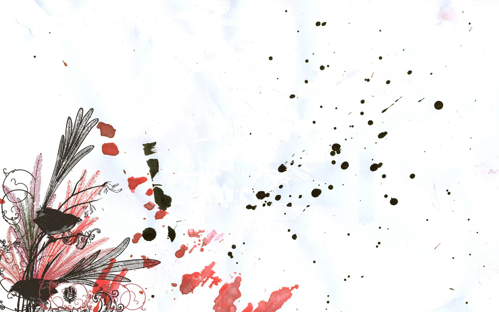 abstract floral ink splatter