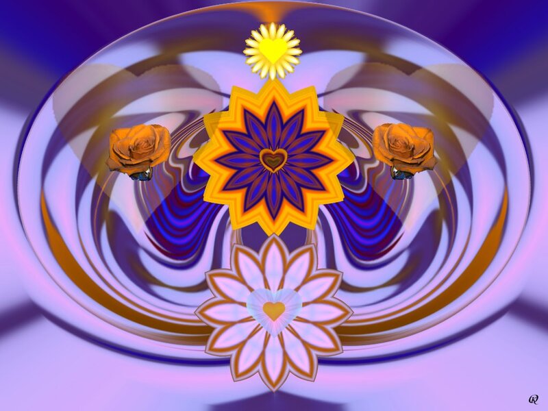 Abstract Floral Mandala — Purple