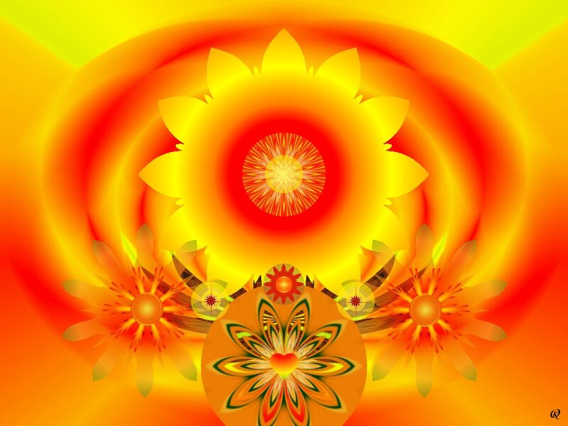 Abstract Floral Mandala — Yellow
