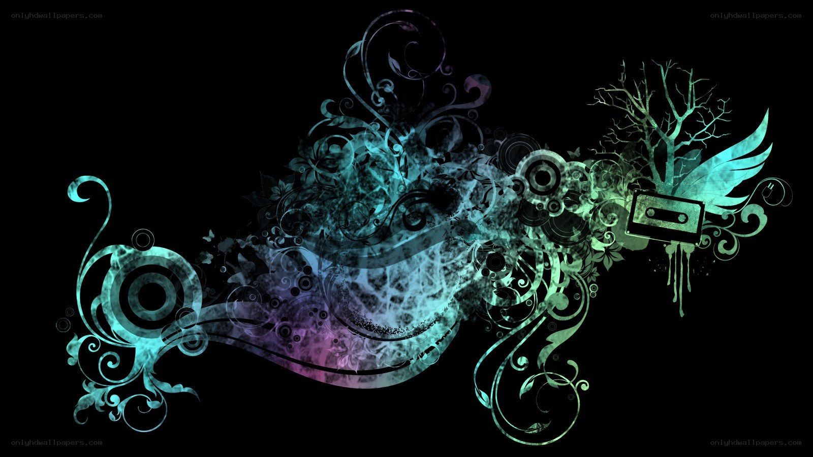abstract floral music design