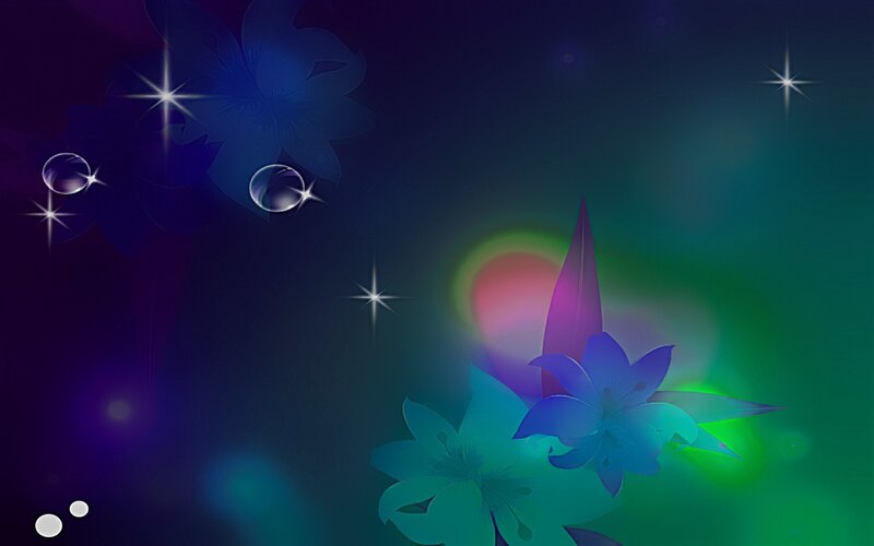 Abstract floral night scene