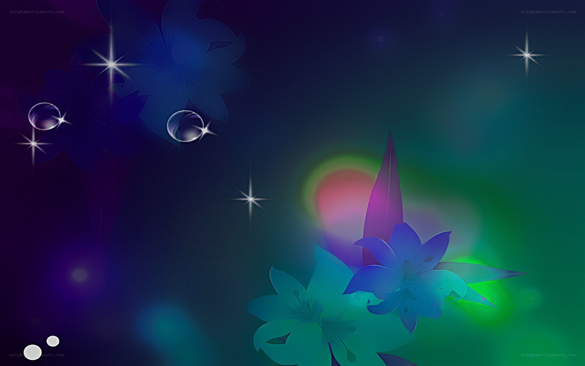 Abstract floral night scene