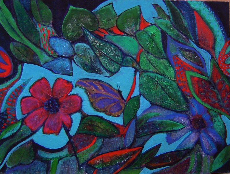 Abstract Floral Painting — Green