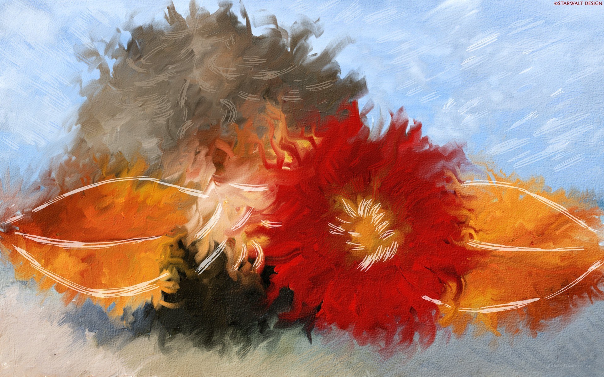 Abstract floral painting
