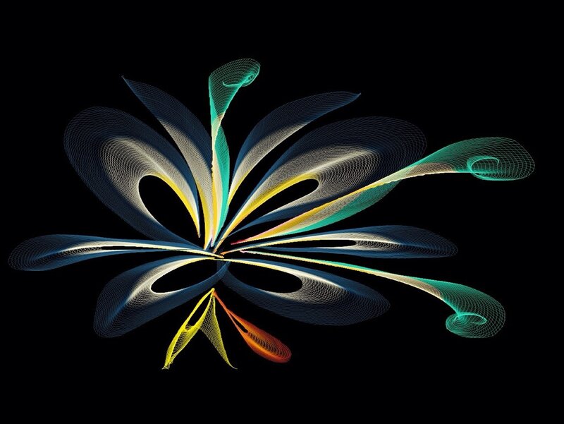 Abstract Floral Pattern — Black, Dynamic