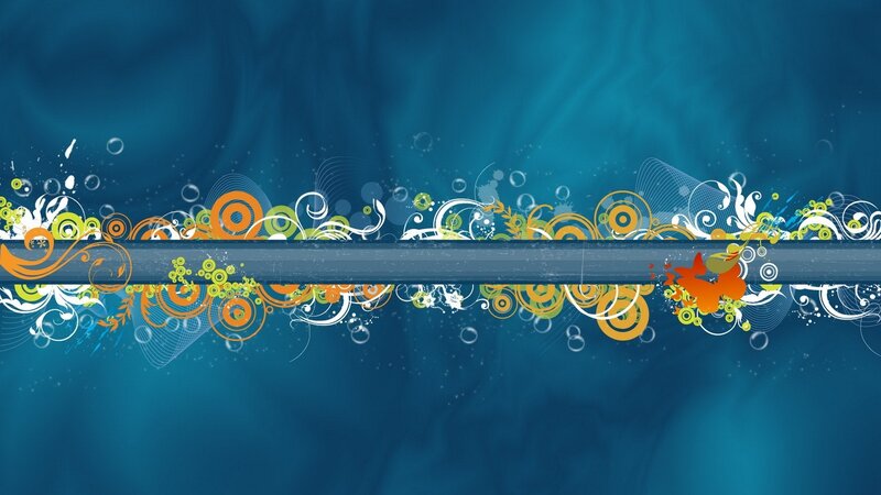 Abstract Floral Pattern — Blue, Calm, Digital Art, Circles