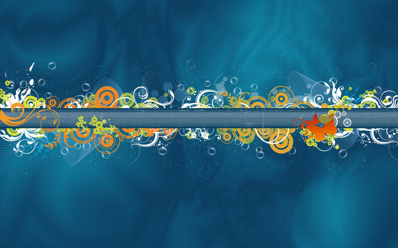 Abstract Floral Pattern — Blue, Calm, Digital Art, Swirls