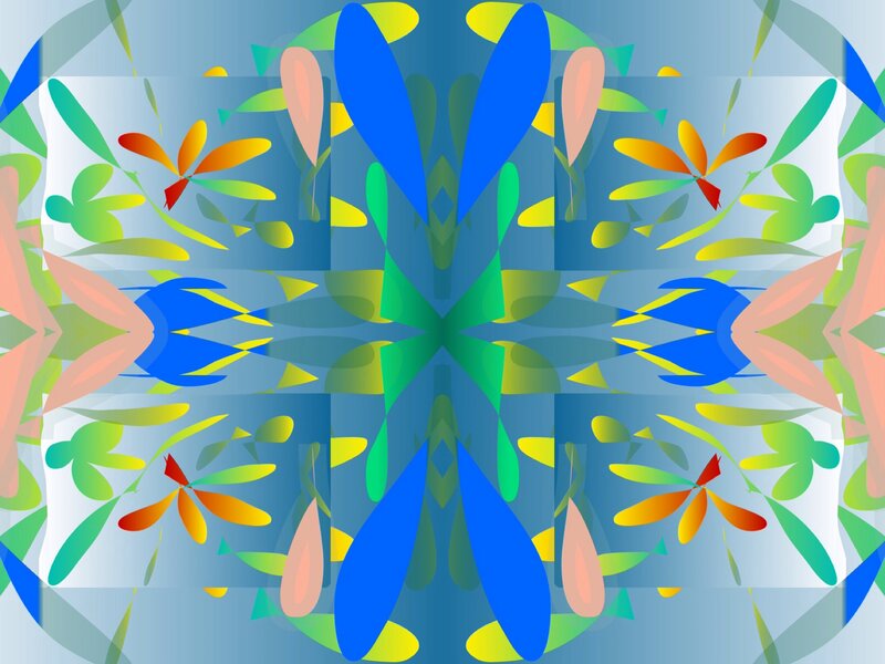 Abstract Floral Pattern — Blue, Calm