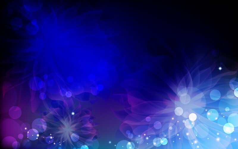 Abstract Floral Pattern — Blue, Dreamy, Night, Digital Art