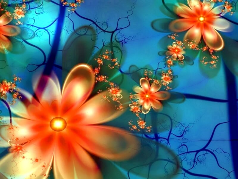Abstract Floral Pattern — Blue, Dreamy