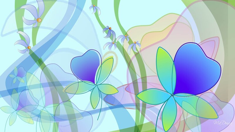 Abstract Floral Pattern — Blue