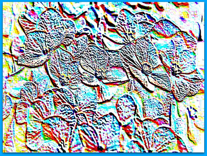 Abstract Floral Pattern — Blue, Vibrant, Digital Art