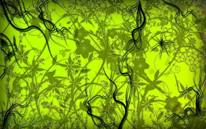 Abstract Floral Pattern — Green, Dark