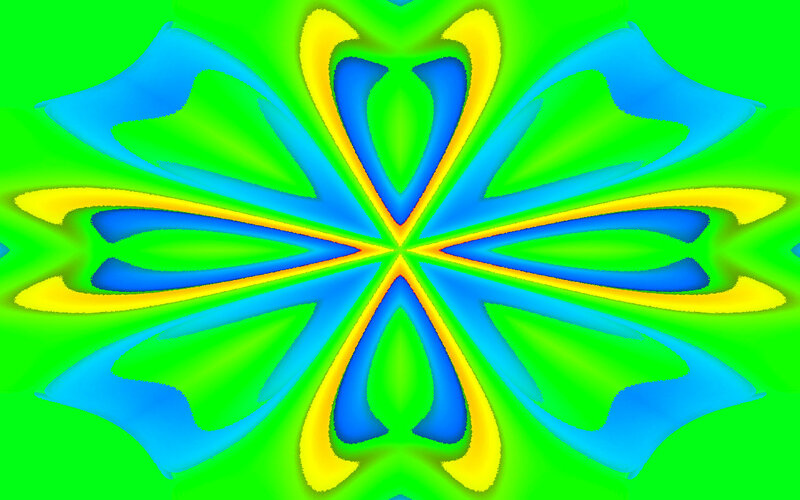 Abstract Floral Pattern — Green, Vibrant, Digital Art