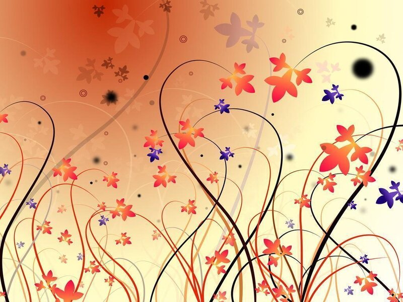 Abstract Floral Pattern — Orange, Calm, Autumn