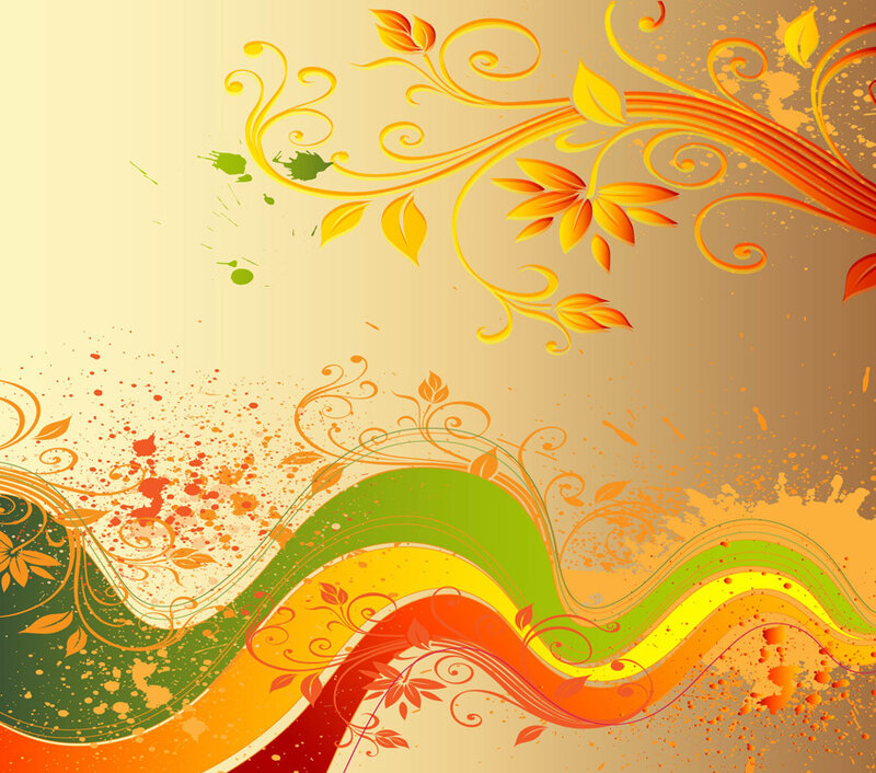 Abstract Floral Pattern — Orange, Vibrant