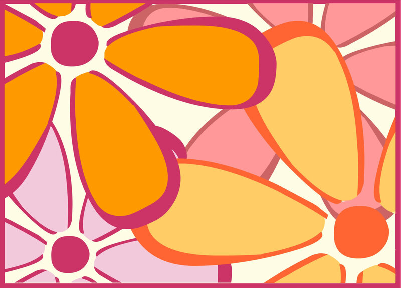 Abstract Floral Pattern — Orange, Vibrant, Vector Art