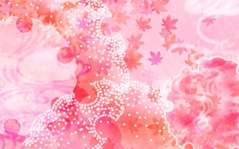 Abstract Floral Pattern — Pink, Dreamy, Digital Art, Flowers, Dots