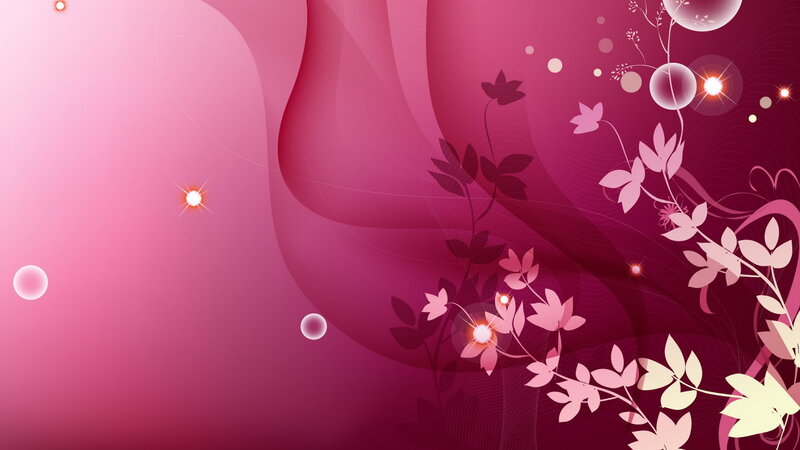 Abstract Floral Pattern — Pink, Dreamy, Digital Art, Flowers, Leaves