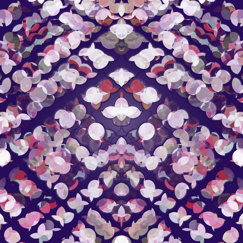 Abstract Floral Pattern — Purple, Calm, Digital Art