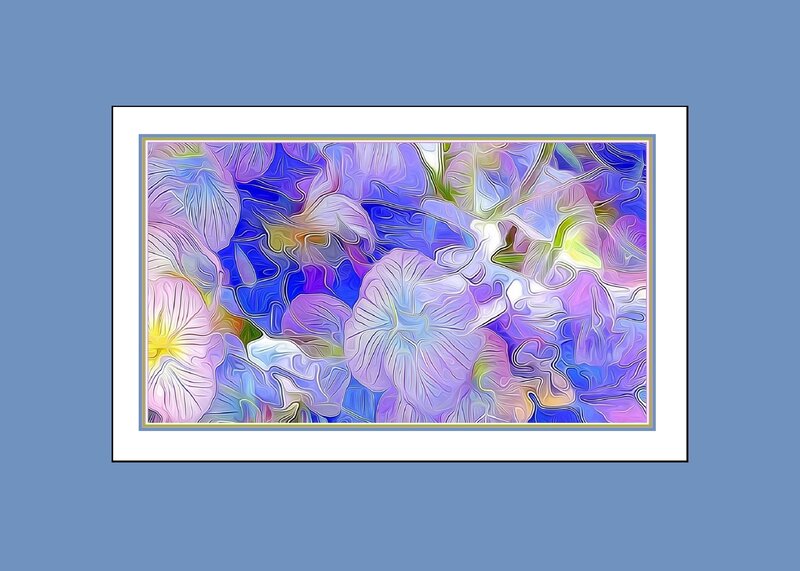 Abstract Floral Pattern — Purple, Dreamy, Digital Art, Flowers, Petals