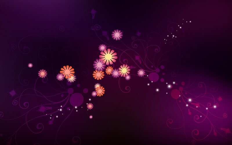 Abstract Floral Pattern — Purple, Dreamy, Digital Art, Flowers