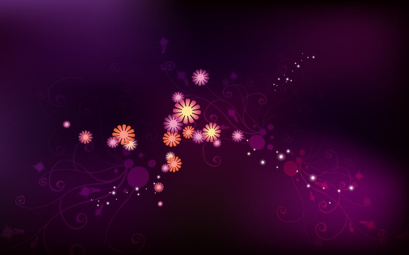 Abstract Floral Pattern — Purple, Dreamy, Night, Digital Art