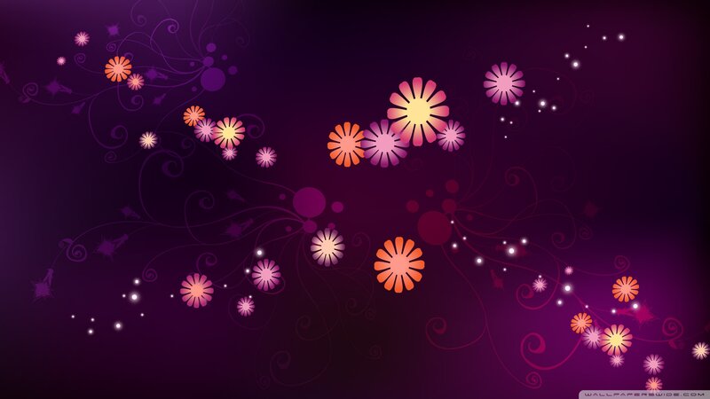 Abstract Floral Pattern — Purple, Dreamy, Night