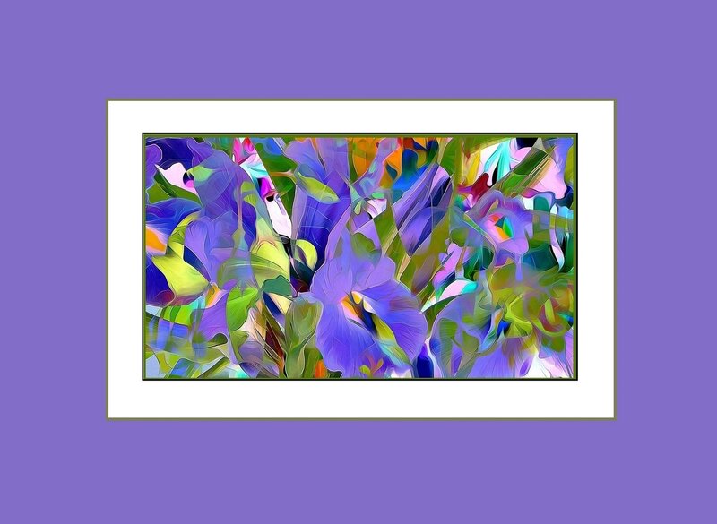 Abstract Floral Pattern — Purple, Vibrant, Digital Art, Flowers