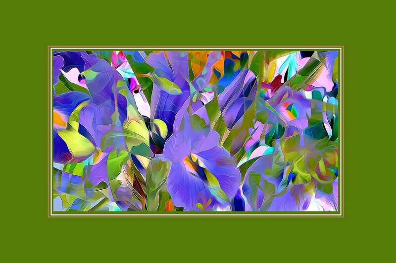 Abstract Floral Pattern — Purple, Vibrant, Digital Art