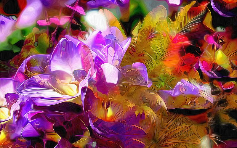 Abstract Floral Pattern — Purple, Vibrant