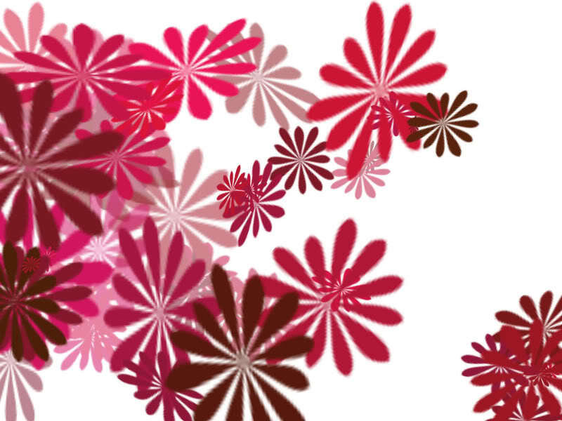 Abstract Floral Pattern — Red, Decorative