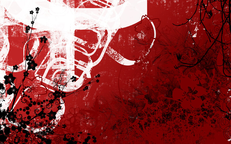 Abstract Floral Pattern — Red, Dramatic