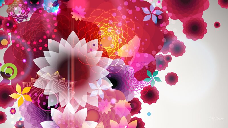 Abstract Floral Pattern — Red, Vibrant