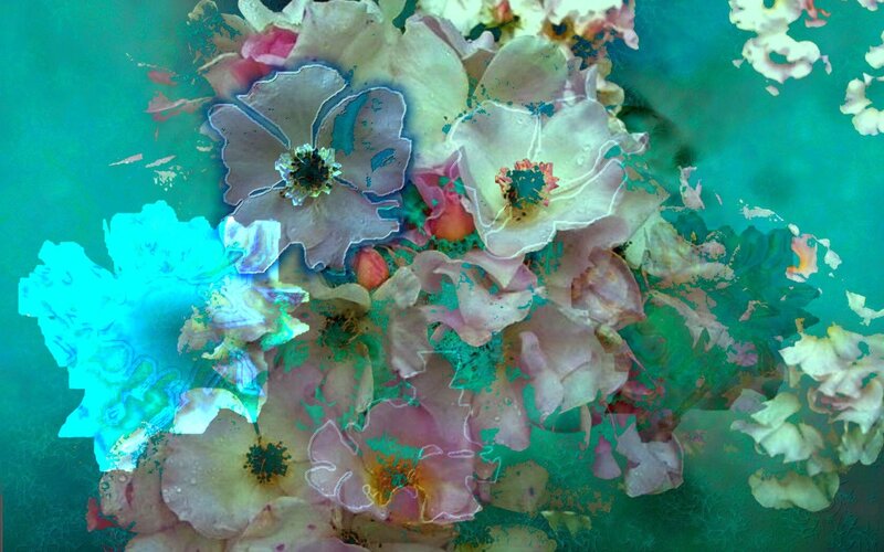 Abstract Floral Pattern — Teal, Dreamy