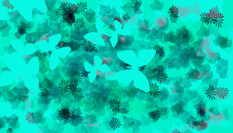 Abstract Floral Pattern — Teal