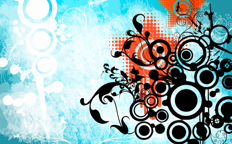 abstract floral pattern with circles